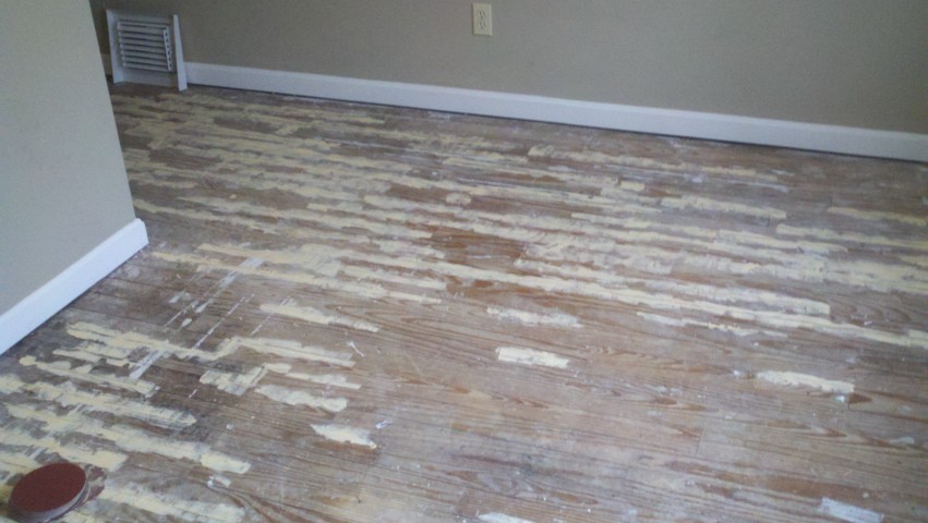 A very damaged wood floor 