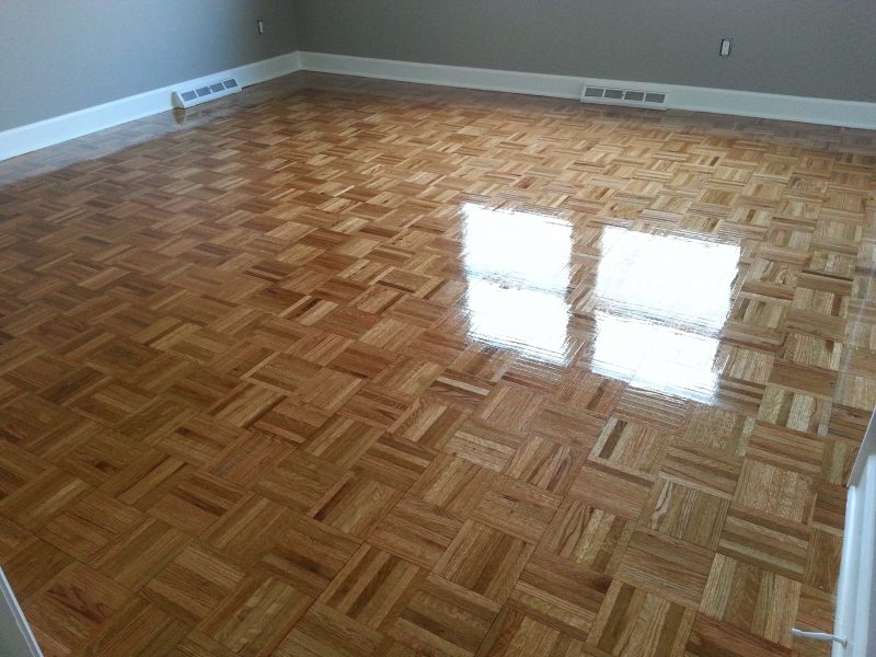 a resurfaced parquet floor