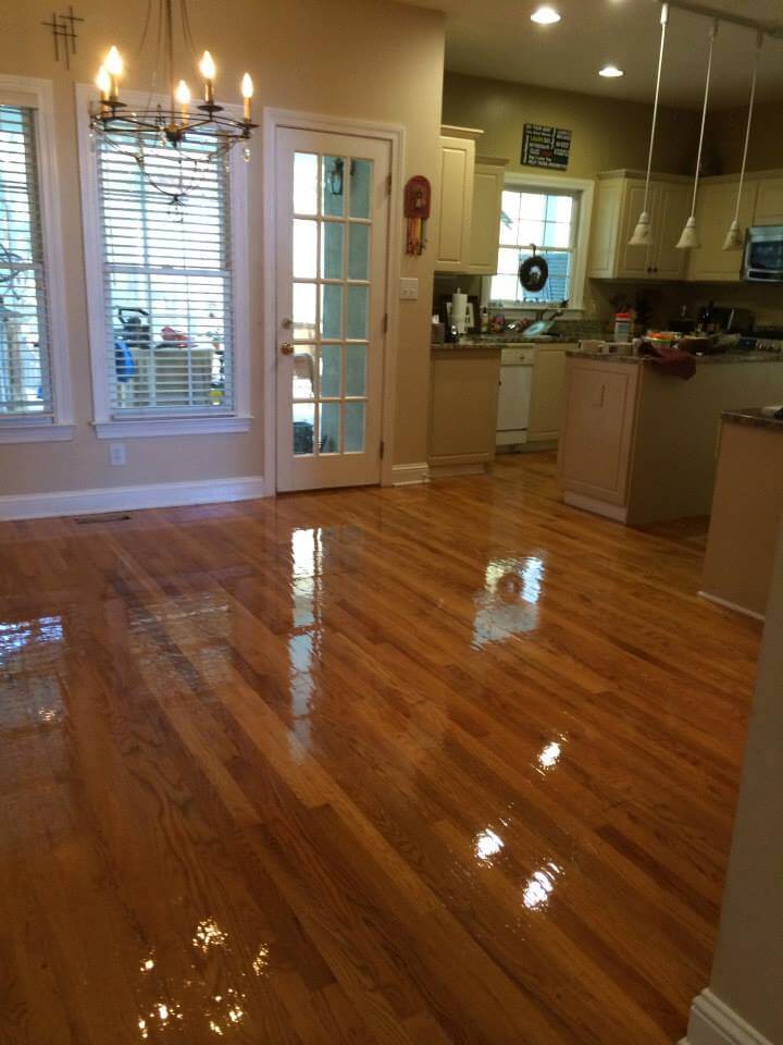 A wood floor after it was refinished