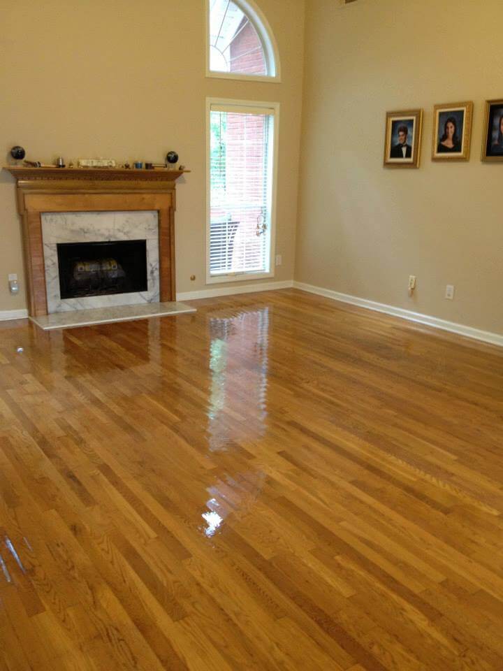 a recently resurfaced wood floor