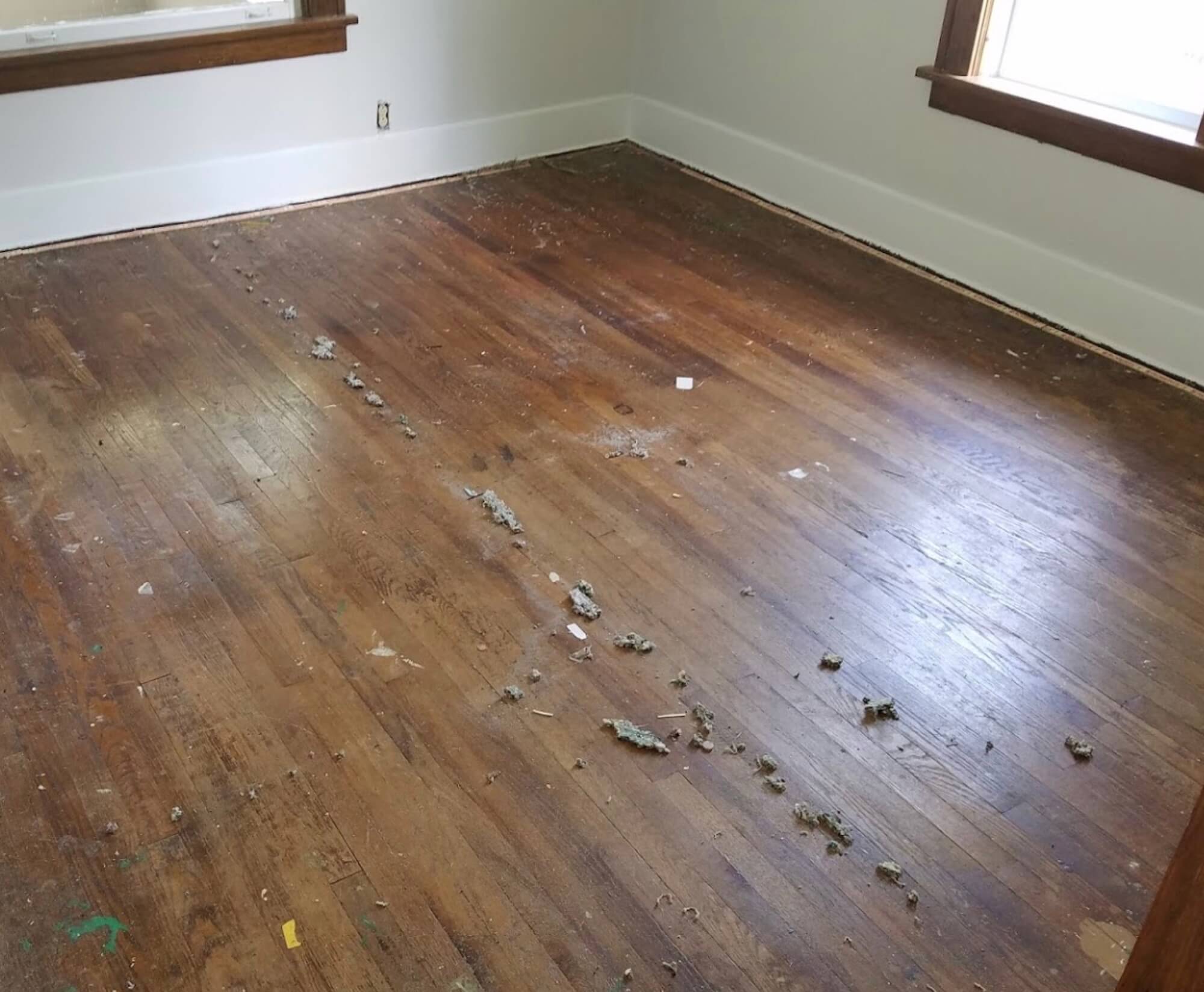 a floor in need of refinishing