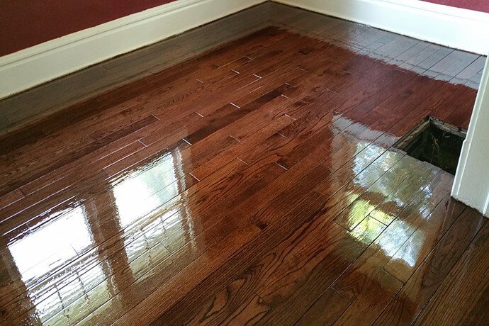 a hardwood floor after being resurfaced