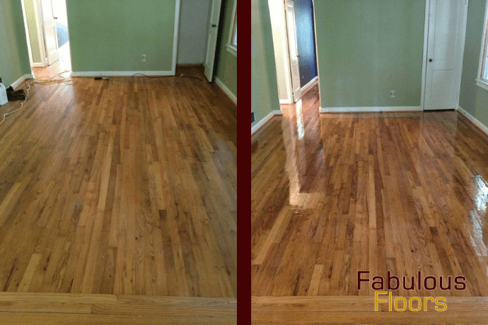 Before and after hardwood floor resurfacing in Sparrows Point, MD