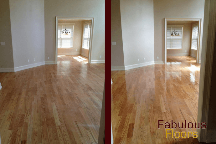 before and after wood floor refinishing in baltimore