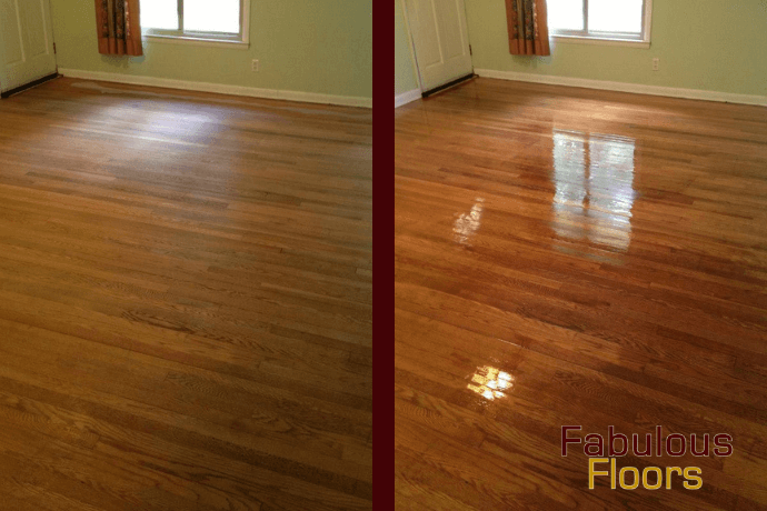 before and after floor refinishing