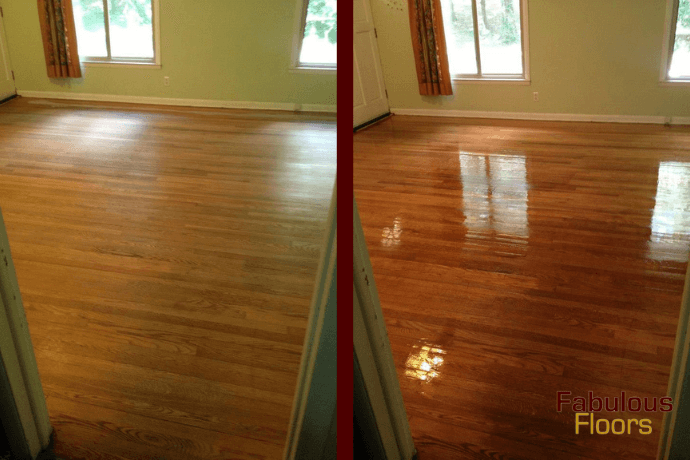 before and after a floor refinishing service