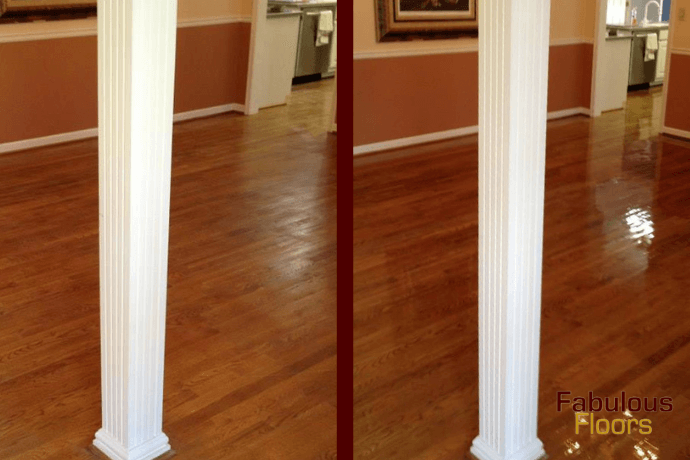 before and after hardwood resurfacing in white marsh, md
