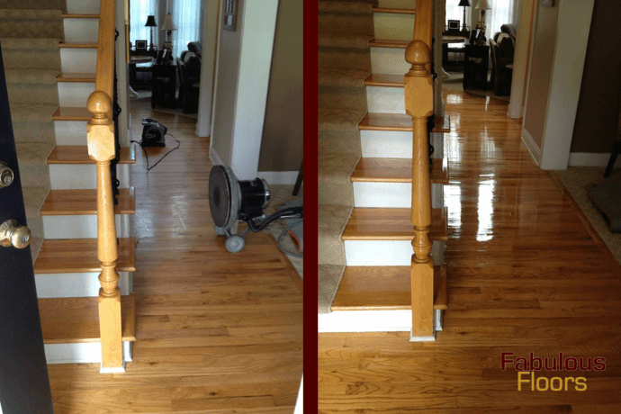 before and after hardwood floor resurfacing in edgemere, md