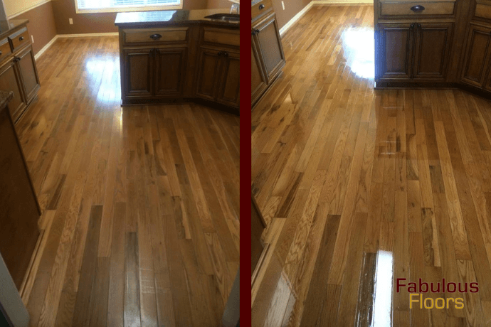 before and after hardwood refinishing service in riviera beach, md